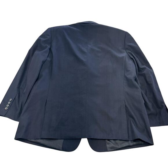 Rochas Blazer Mens 46R Navy Blue Wool Silk Blend Designer Classic Suit Jacket - Picture 2 of 9